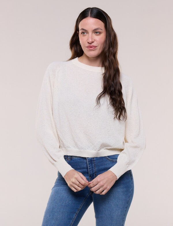 Buzo Cropped Tejido Texturizado CRUDO