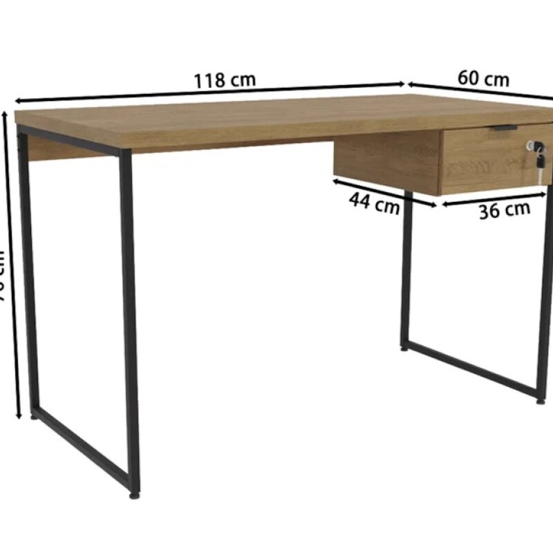 Escritorio c/cajon c/llave 1,18x0,60X0,75 alto Miel y Negro Escritorio c/cajon c/llave 1,18x0,60X0,75 alto Miel y Negro