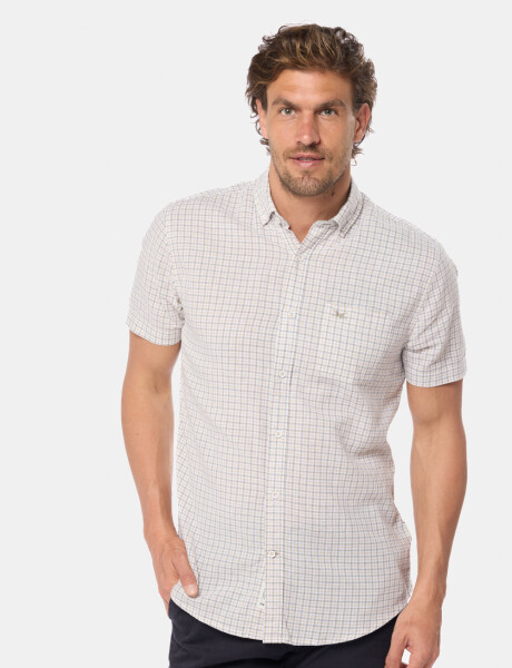 CAMISA DE LINO A CUADROS Verde