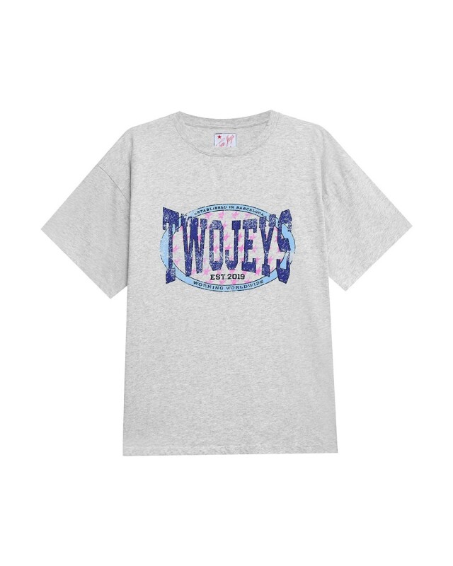 Camiseta TwoJeys Worldwide - Gris Melange Camiseta TwoJeys Worldwide - Gris Melange