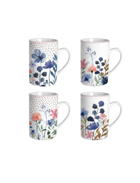 MUG RECTO 340ML FLORES AZUL Y ROSA MUG RECTO 340ML FLORES AZUL Y ROSA