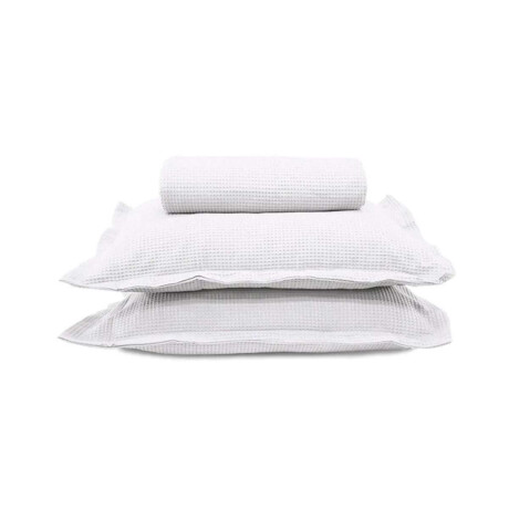 Juego Colcha y Funda Piquet Dohler Queen 100% Algodón Blanco
