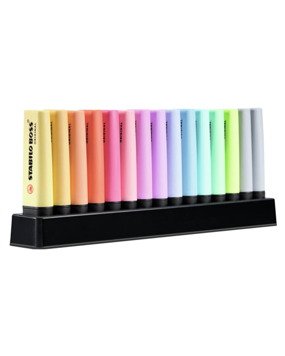 Set de 15 Resaltadores Stabilo Boss Desk en tonos pastel — Electroventas