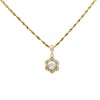 Dije Flor-Oro bajo-Con Perla y Piedra Zirconia-CP8535 Conperla