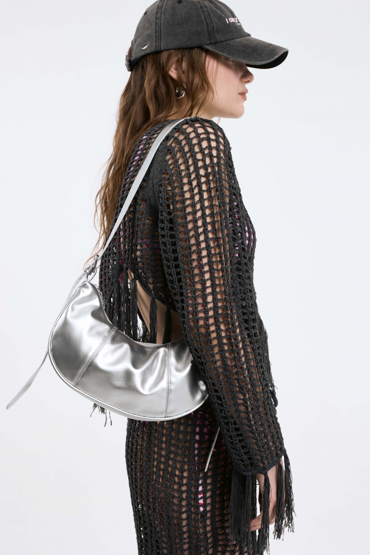 Cartera de hombro Sassy Plateado