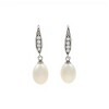 Caravanas Colgantes Perlas-Plata 925-Con Perla y Zirconia-CA3204 conperla