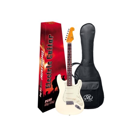 GUITARRA ELECTRICA SX SST62HSSVWH STRAT HSS BLANCO VINTAGE CON FUNDA GUITARRA ELECTRICA SX SST62HSSVWH STRAT HSS BLANCO VINTAGE CON FUNDA