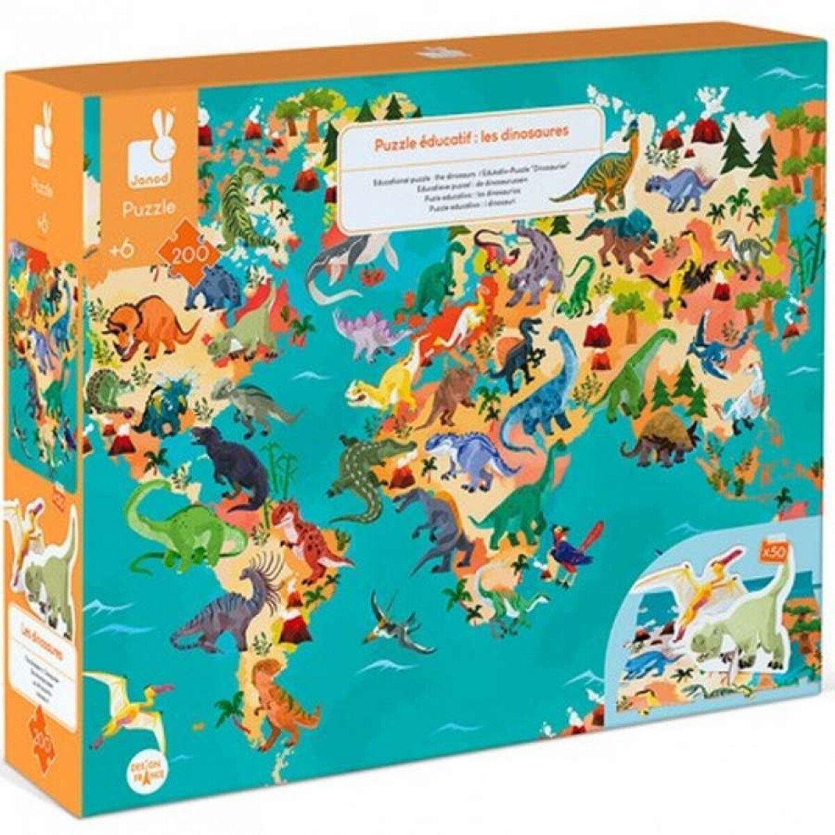 PUZZLE EDUCATIVO DINOSAURIO JANOD 200P 