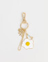 Llavero Metal Llavero Con Charm De Huevo Frito Y Utensillos De Cocina - Blanco