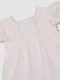 Vestido Con Jaretas Y Tiras Bordadas Blanco