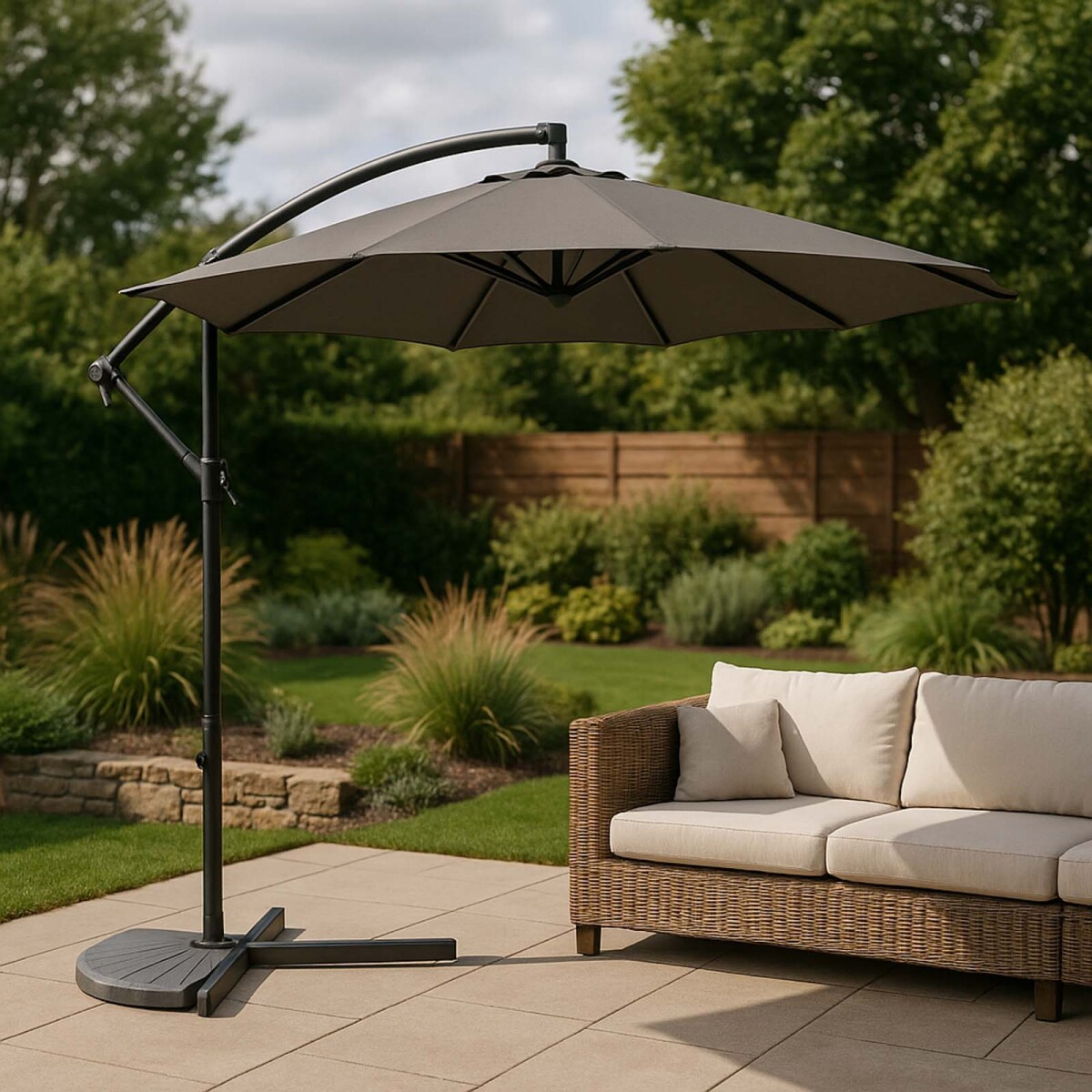 SOMBRILLA - ALUMINIO-Y-POLIESTER GRIS OSLO 60402B 