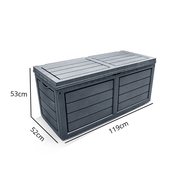 Baúl multifunción para exterior 320 lts NEGRO