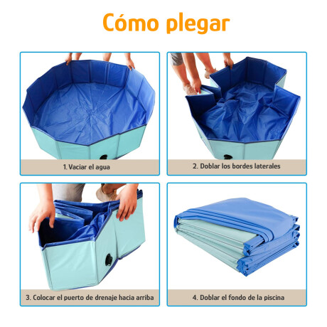 Piscina Plegable Chica P/Mascota 80x20cm Portátil Resistente Celeste