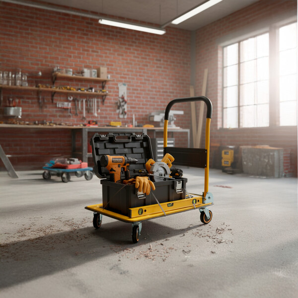 Carro Carrito Carga Plegable Plataforma Ruedas 150 Kg Color Amarillo Negro