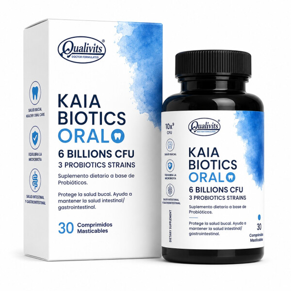 Kaia Biotics Oral | Probióticos para la Salud Bucal | 30 Cápsulas - Qualivits Kaia Biotics Oral | Probióticos para la Salud Bucal | 30 Cápsulas - Qualivits