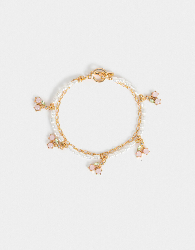 Pulseras Flexibles Frutas Pulsera Flexible Con Dijes - Dorado