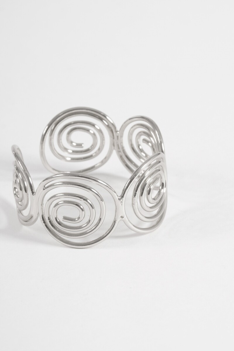 Pulsera cuff espiral plateado