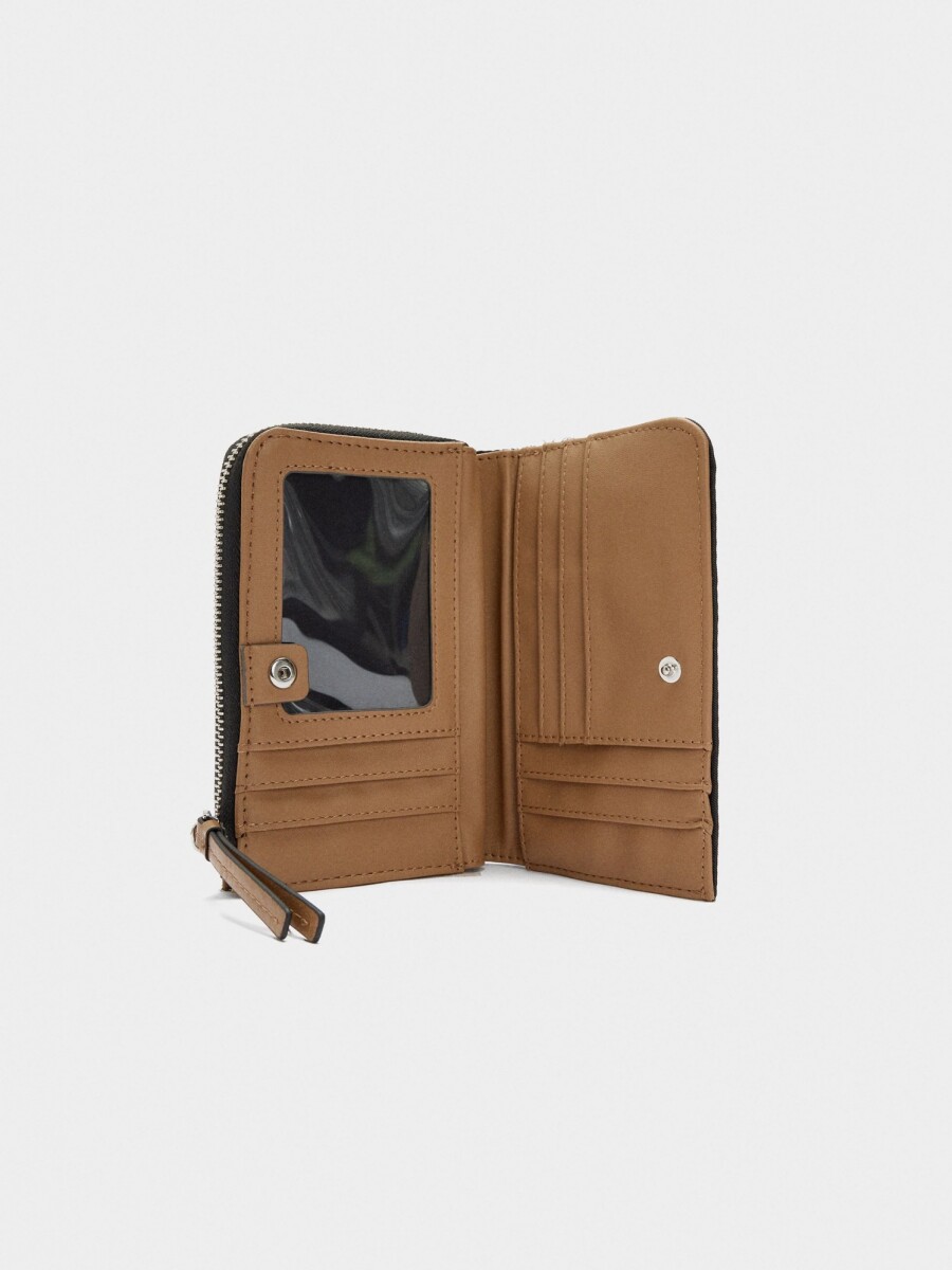 Monedero De Efecto Nylon negro