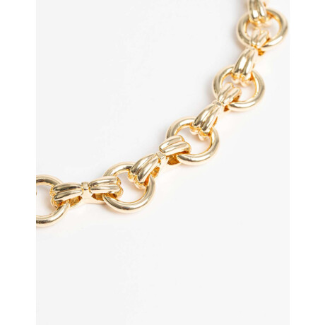 Collares Cortos Metal Dorado