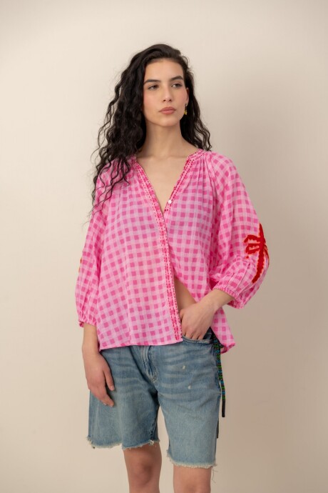 Camisa bordada Rosa