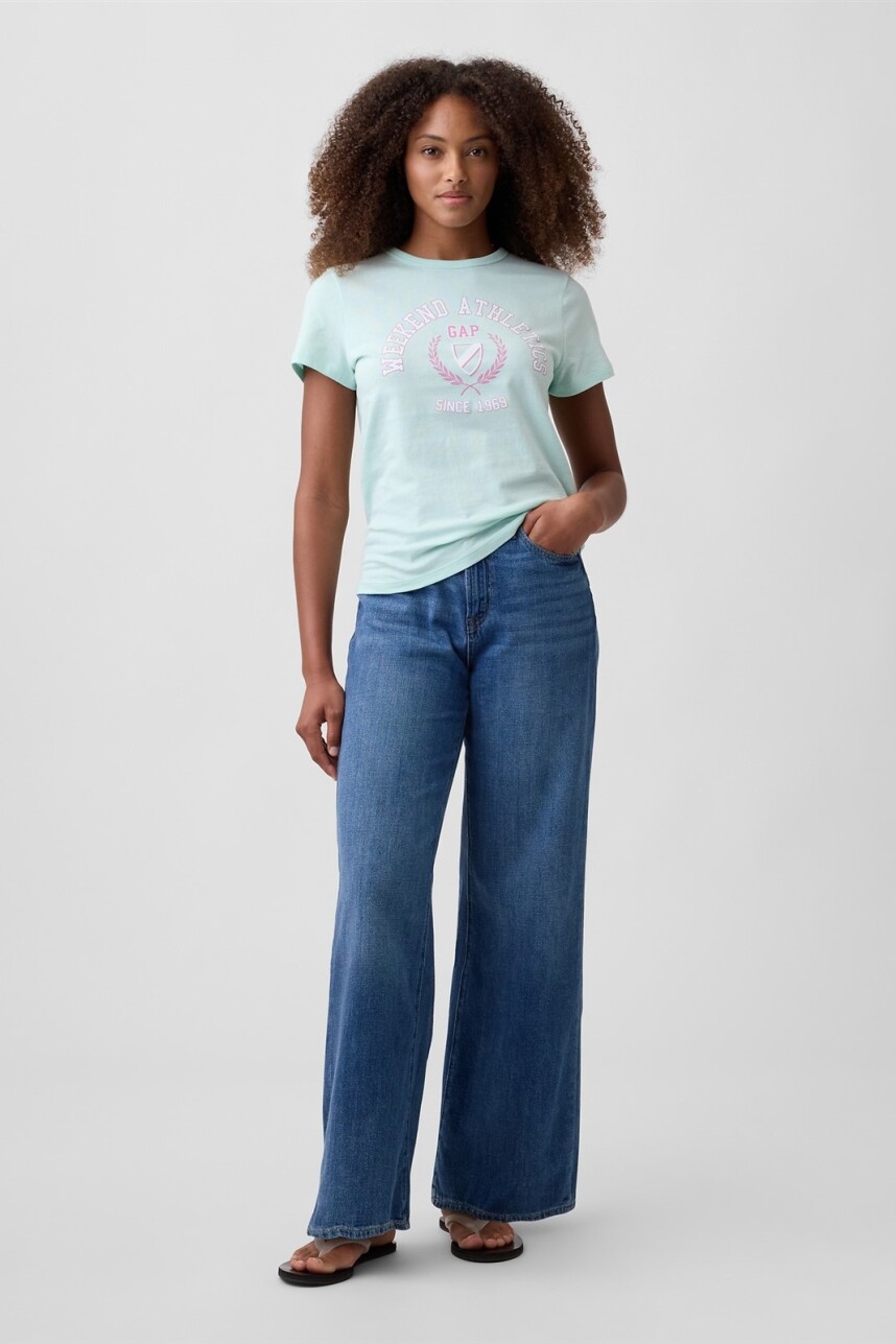 Remera Gràfico Manga Corta Mujer Crystal Mint