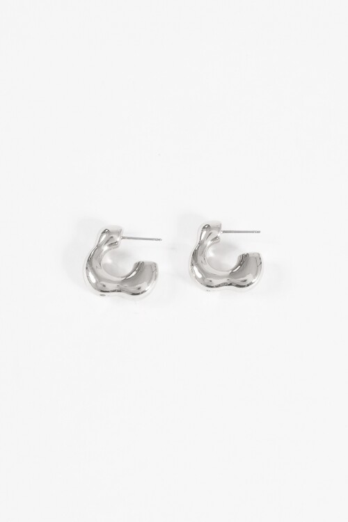 Aros clip irregular plateado