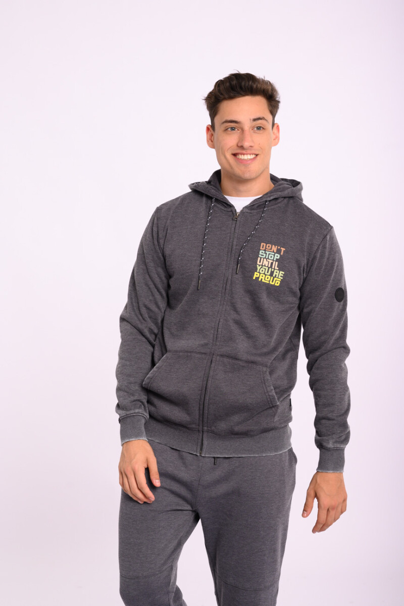 Canguro felpa estampado Gris oscuro