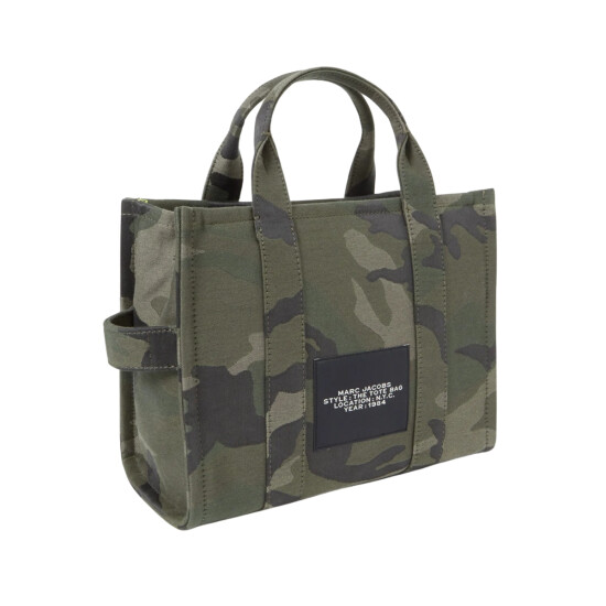 MARC JACOBS - THE CAMO JACQUARD SMALL TOTE BAG Marrón