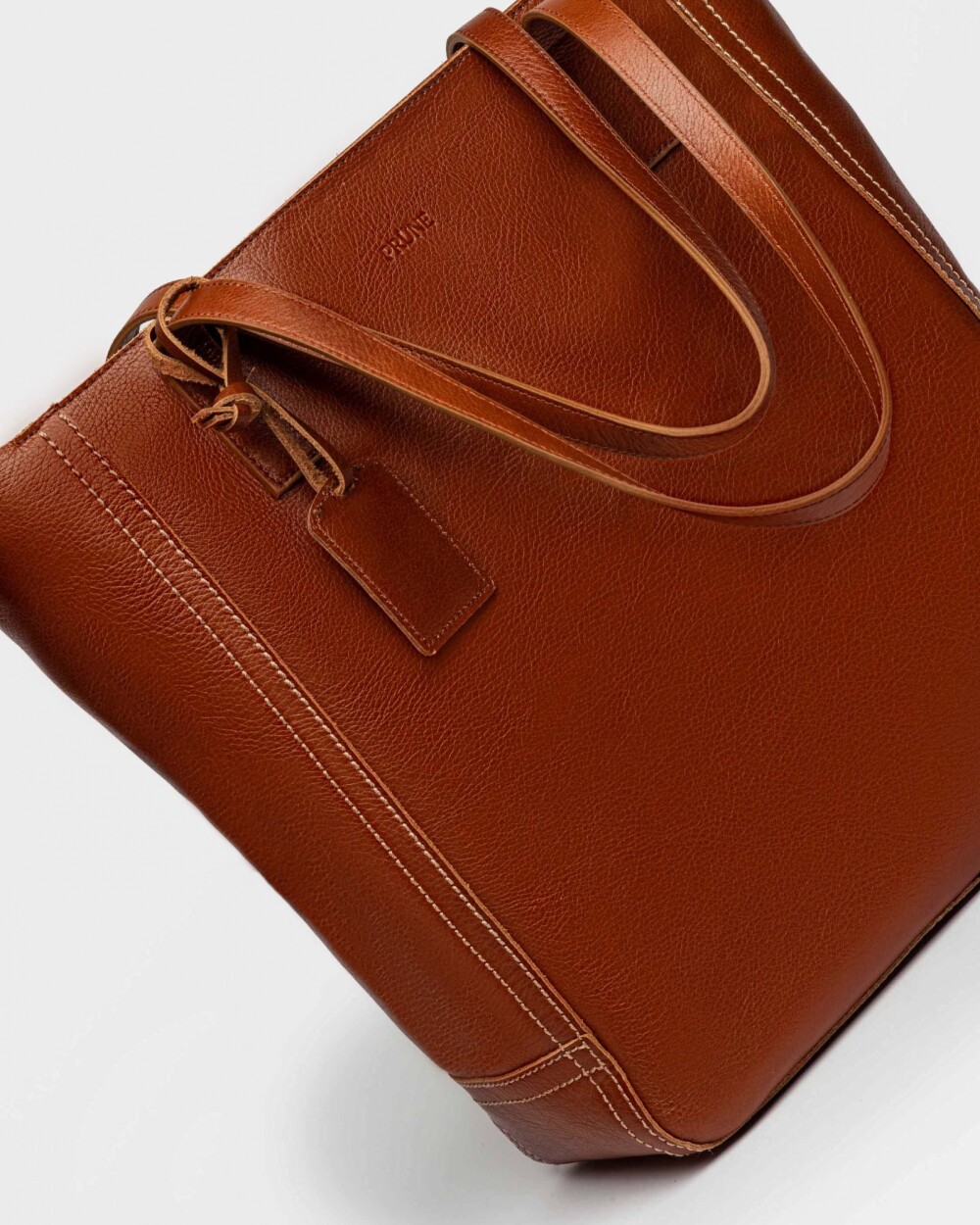 Shopper Vera en cuero vegetal liso Cuoio