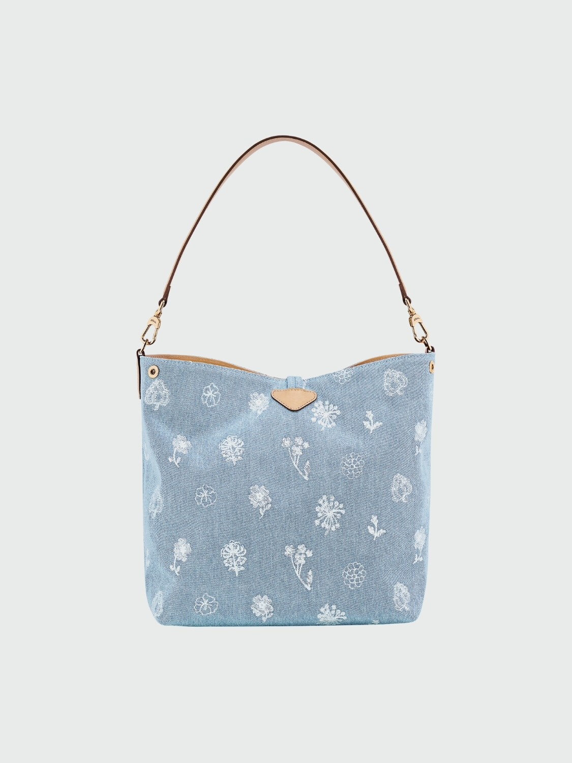 Longchamp - Bolso tipo cubo, Le Roseau Denim 0