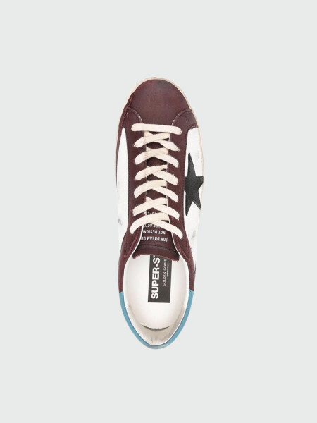 Golden Goose - SUPER STAR DISTRESSED CRACKED-LEATHER Bordó