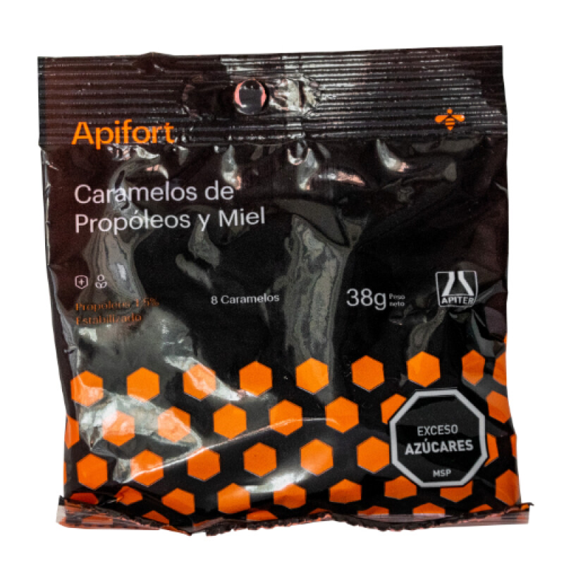 Apifort Caramelos Bolsa 8 Unid Miel y Propoleo Apifort Caramelos Bolsa 8 Unid Miel y Propoleo