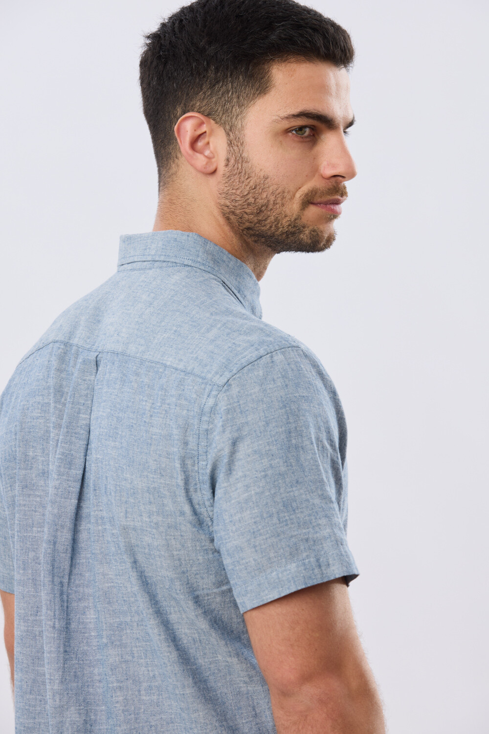 CAMISA LISA DE LINO Denim