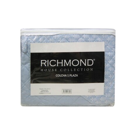 Cubre Cama Richmond Arab Celeste 1 Plaza