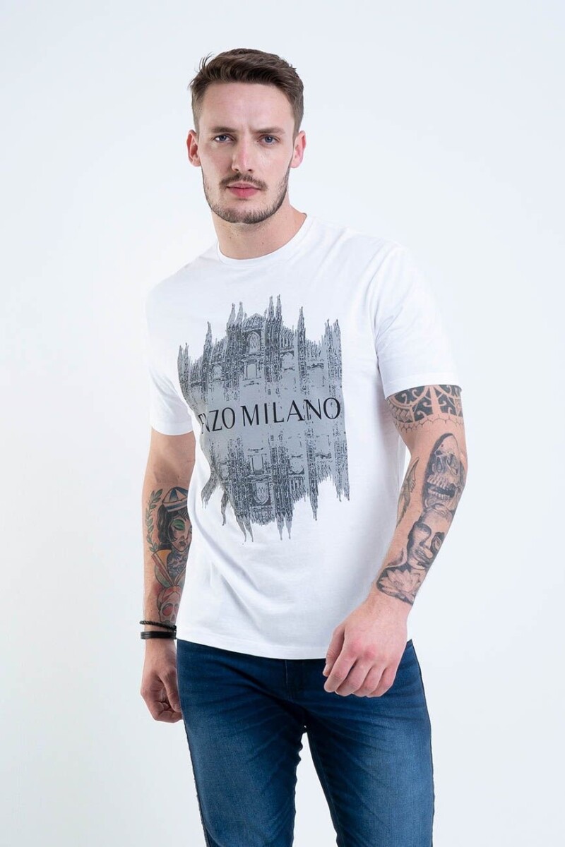 CAMISETA BLANCO ESTAMPADO 