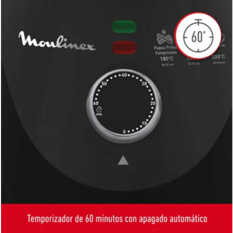 Freidora De Aire Moulinex Capacidad De 32 Lts Temperatura Hasta 200º Timer De 60 Min Negro