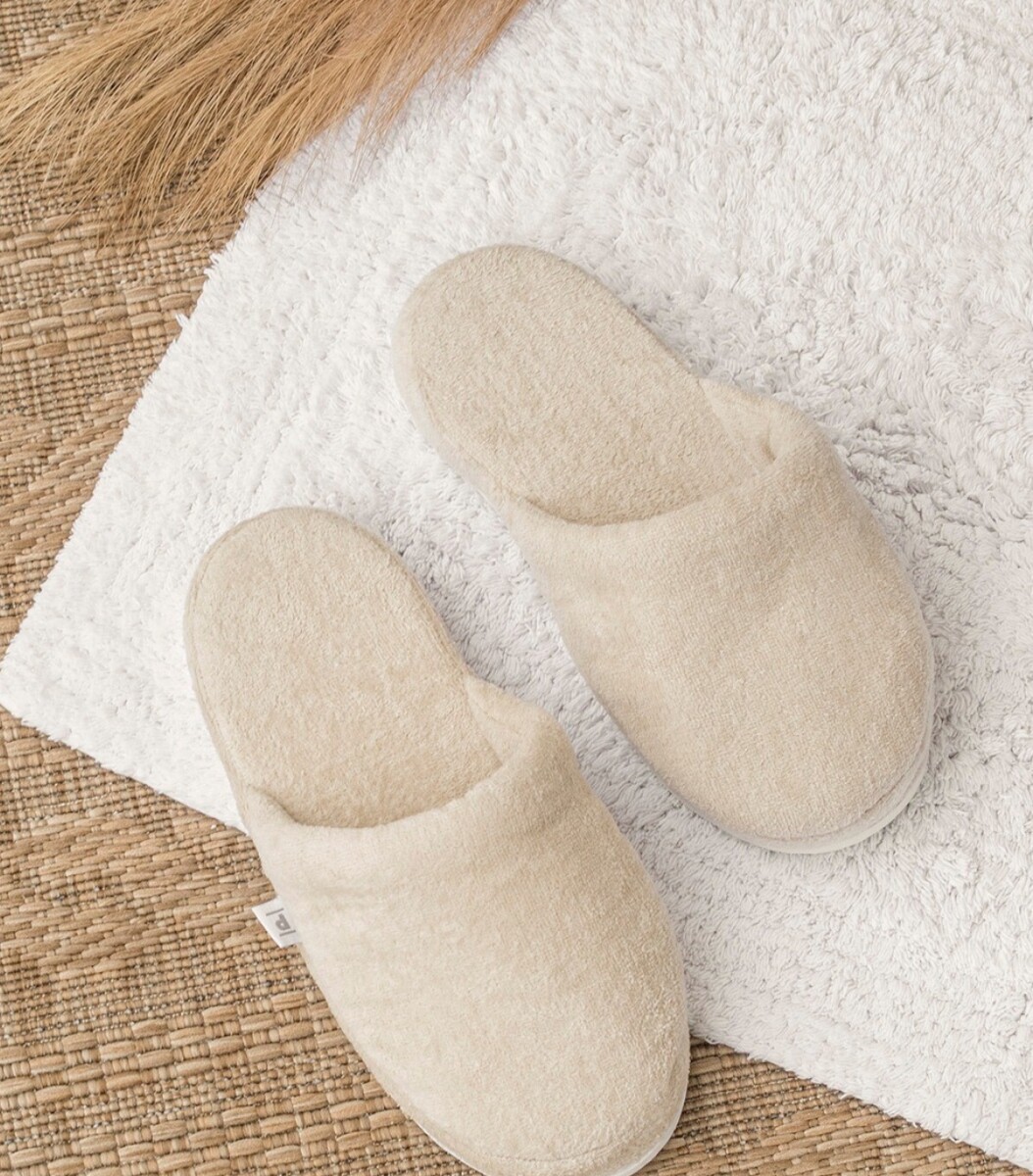 Pantufla Velour Beige - M 