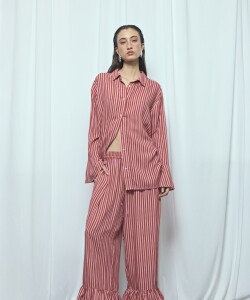Pantalón rayado volado PREVENTA rosa