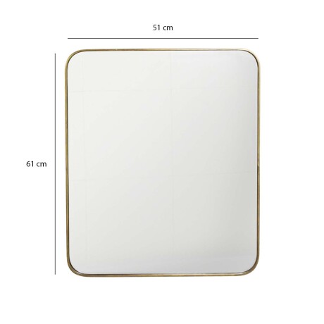 Espejo Clásico Redondeado en Metal 51x61Cm Adorno Decoración Dorado