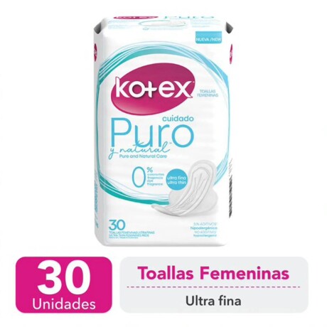 Kotex Toalla Femenina Pure Ultrafina con alas - 30 unidades Kotex Toalla Femenina Pure Ultrafina con alas - 30 unidades