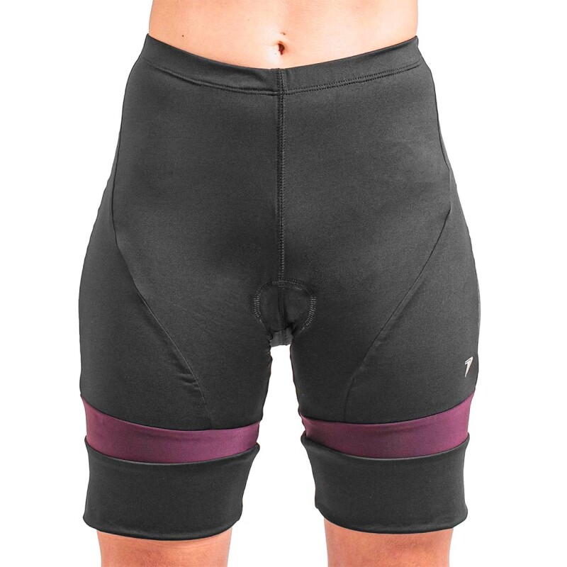 Calza Ciclista Mujer Poker Acolchoada Negro