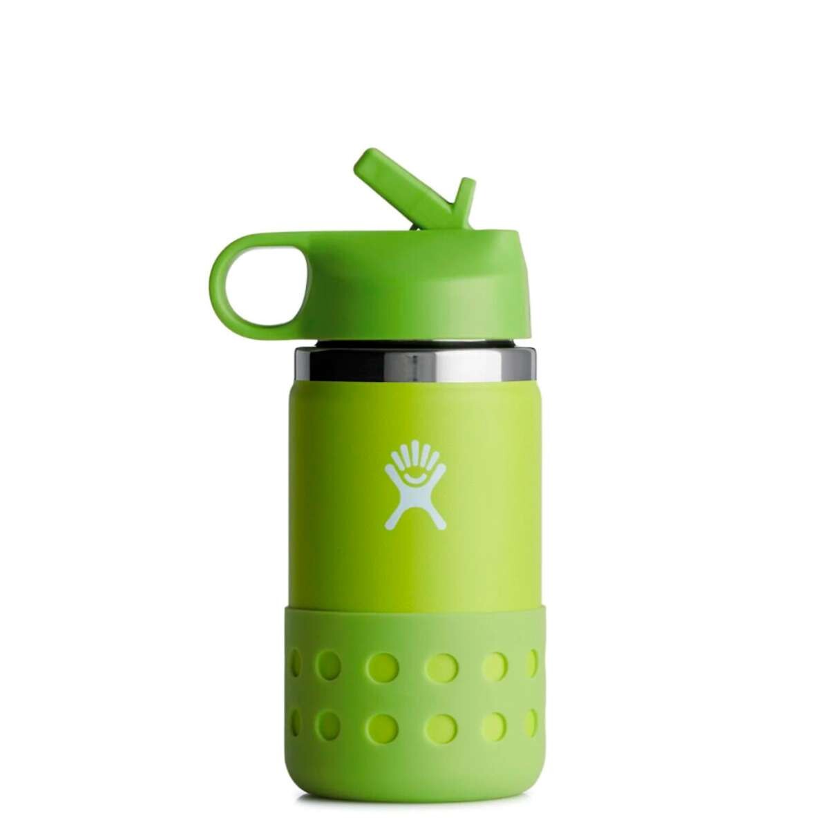 Botella Hydro Flask 12 Oz Kids Wide Mouth Straw Lid And Boot Firefly - Verde 