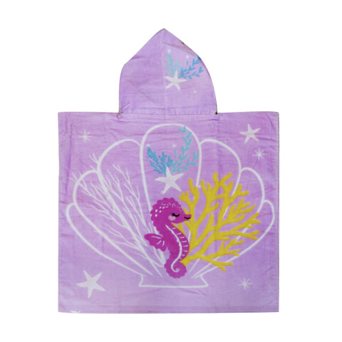 Bata Poncho Infantil Varios Diseños 100% Algodón 60 x 60 cm Sirenas