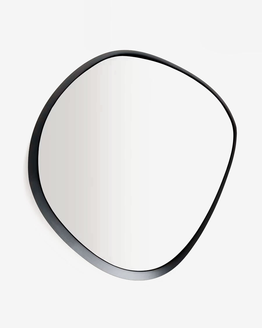 Espejo Tebel de metal negro 85 x 93,5 cm