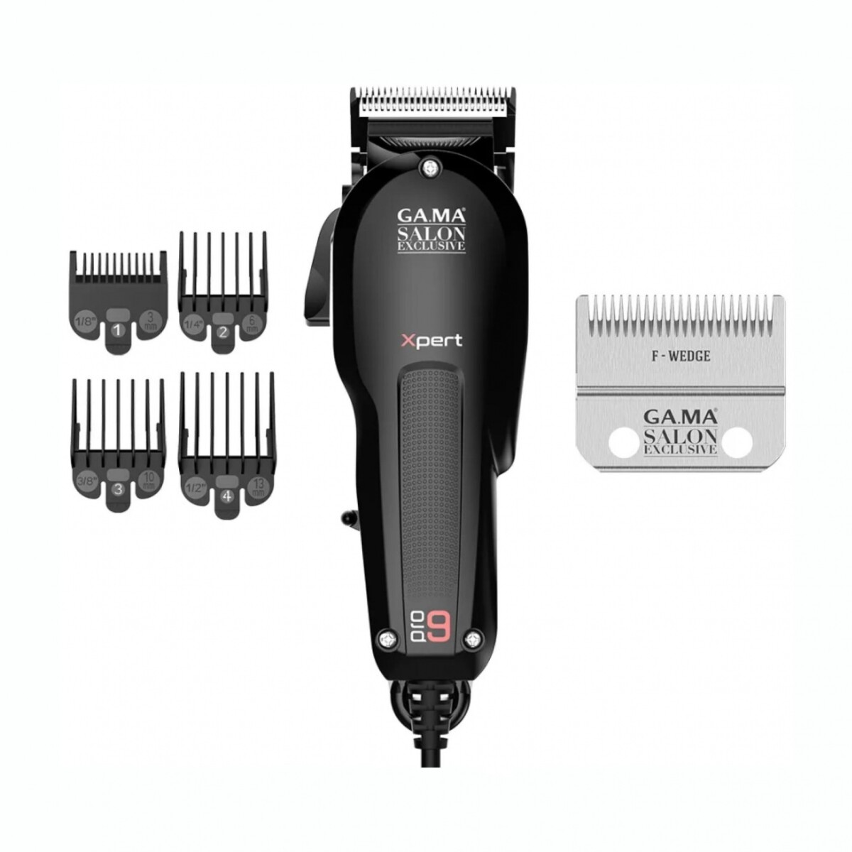 Cortadora De Pelo Inalámbrica GAMA Pro 9 Xpert Con Accesorios - Negra 