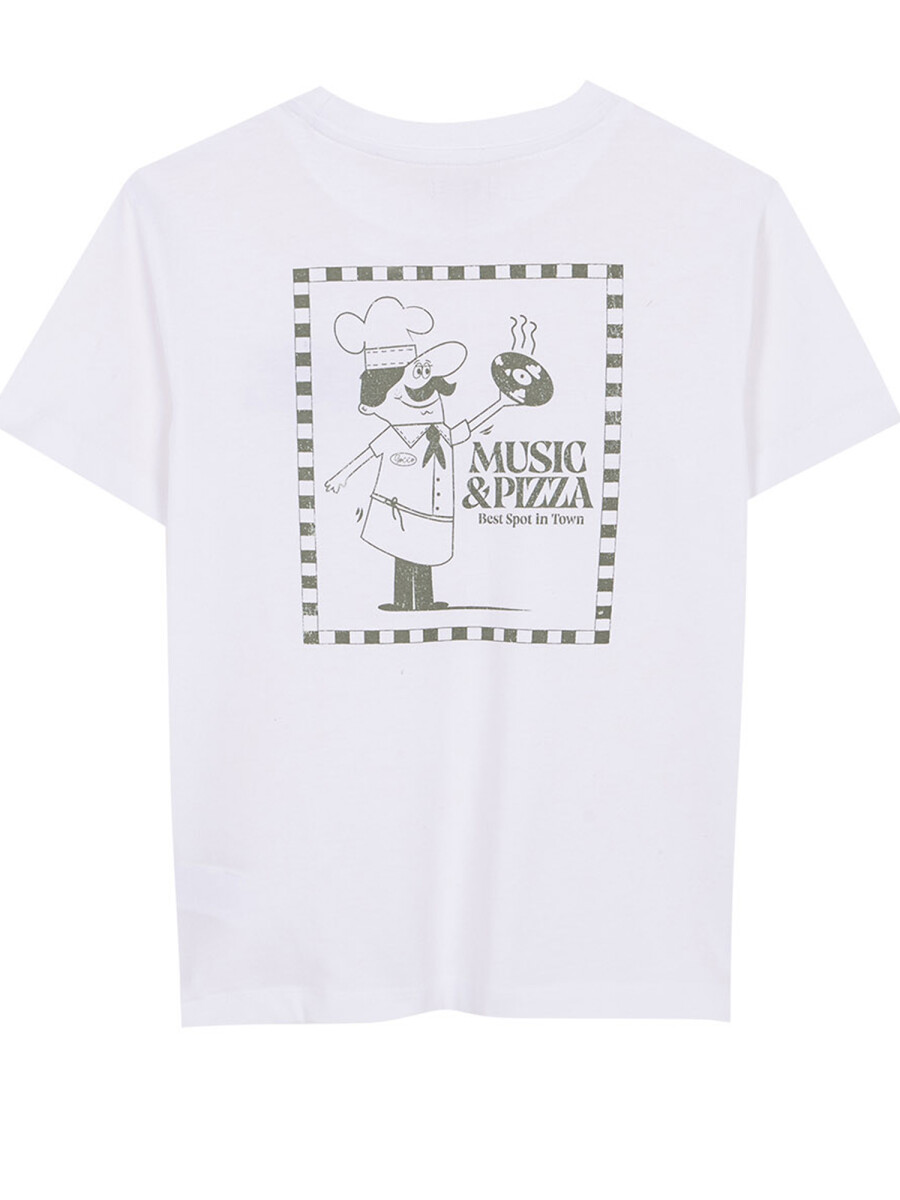 Camiseta Con Print Blanco Optico