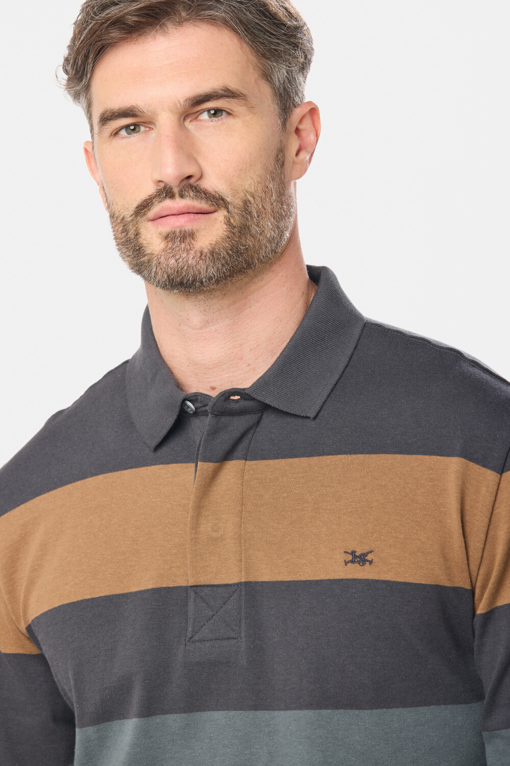 POLO JERSEY RAYADA Gris