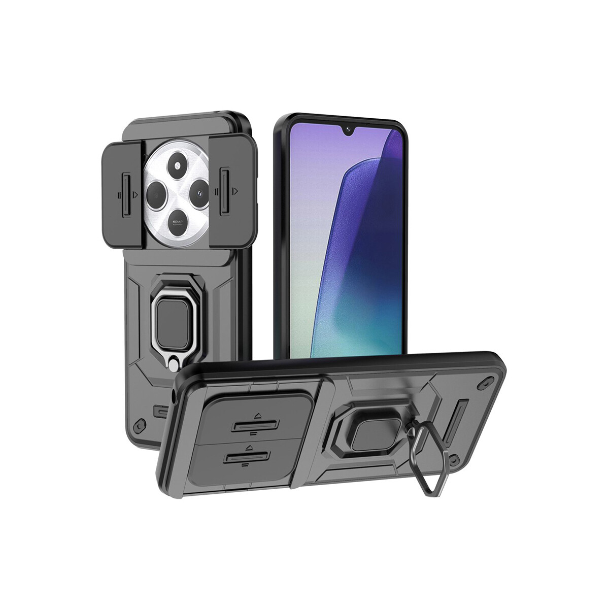 Protector para Xiaomi Redmi 14C cubre cámara anillo negro 