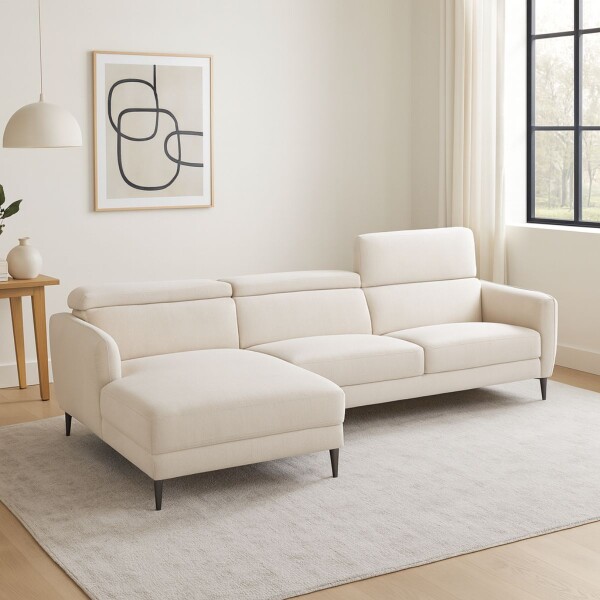 Sofá con chaise MOOVE BEIGE - IZQUIERDO