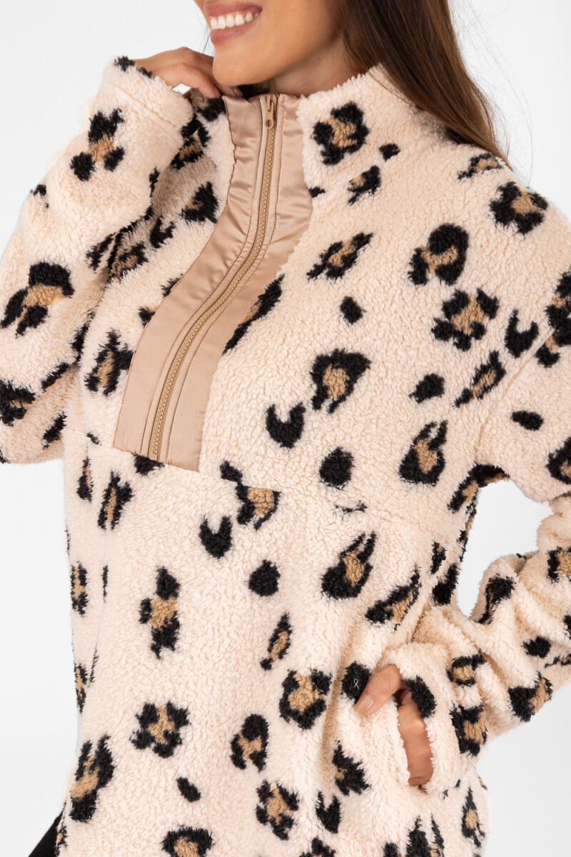 Sweater animal beige sherpa Beige